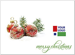 Snowy Ornaments Logo Card D3203U-4B